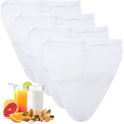 Stück Filterbeutel aus lebensmittelechter Baumwolle, 30 x 30 cm, weiß, Nylon, Filterbeutel für Gemüse- und Fruchtsaft, Kaffee, Hafermilch, Pflanzenmilch (1/5)