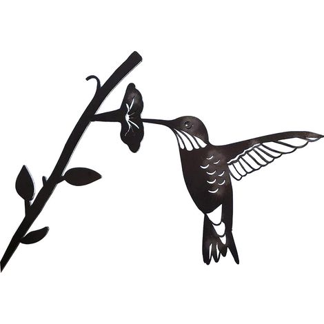 Hummingbird Swallow Parrot Metal Bird Statue Art Silhouette Decoration Garden Yard Tree Decoration Landscape Bird Craft Present Gift (A) (1/4)