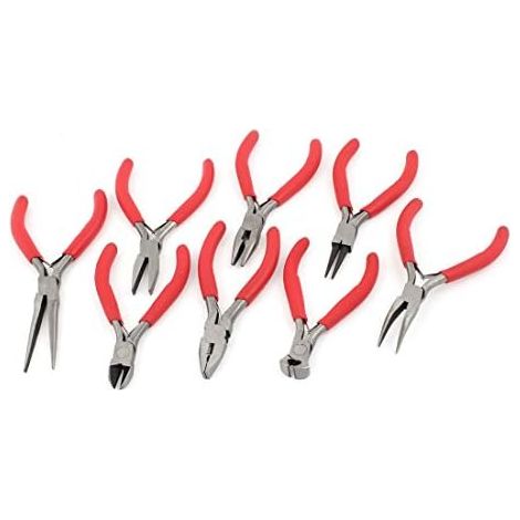 8 en 1 plastique antidérapant unique ressort de côté diagonal + rond bijoux pinces ensemble KV947395T319100R - (1/2)