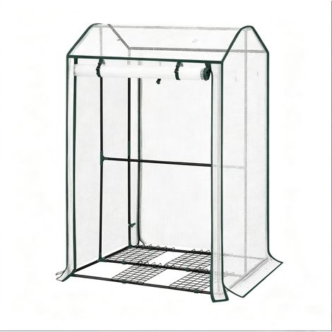 Serra per piante con porta frontale arrotolabile con zip, tubi in acciaio, 100x83x150 cm (1/5)