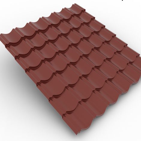 Easy Tile-Tuile de couverture 0.4mm coloris Bun-Rouge Brillant 3009 0.94x1.21m (1/5)