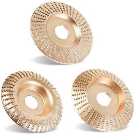 Upgraded 3PCS Wood Carving Disc Set for 4" or 4 1/2" Angle Grinder with 5/8" Arbor, Grinding Wheel Shaping Disc for Wood Cutting, Grinder Cutting Wheel Attachments (1/4)