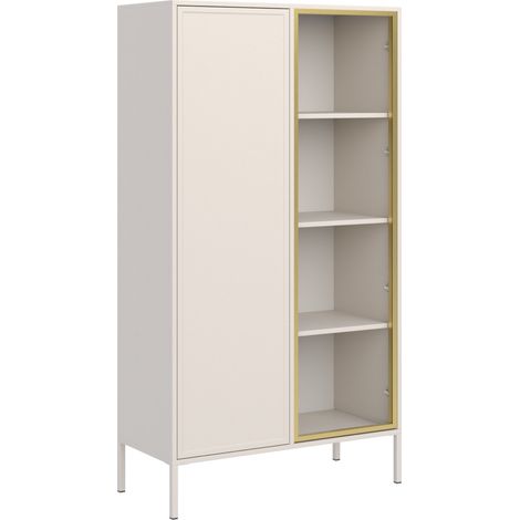 Selsey Velveto – Vitrine zweitürig mit Glasfront, 90 cm, Kaschmir (1/5)