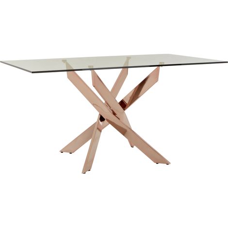 Interiors by Premier Luxurious Recatngular Rose Gold Dining Table, Durable And Stylish Kitchen Table, Sturdy Dining Room Table (1/5)