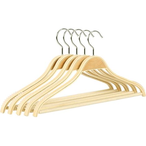 10 perchas de madera. Perchas para adultos. Paquete de 10 perchas para ropa y pantalones. Perchas para pantalones de 40 cm, AAFGVC (1/5)