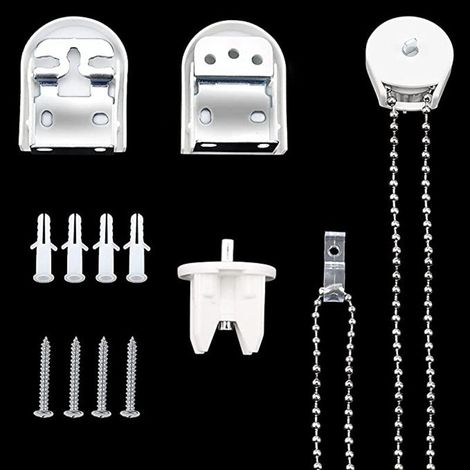Comprend un ensemble de bouchons à vis pour chaînette à billes métallique de 3 mètres et une tête de commande de store enrouleur/rideau de 25 mm. (1/5)