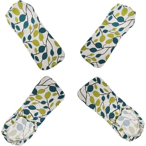 Housses De Chaise, Housses De Chaise De Protection Universelles Modernes, Housses De Chaise Élastiques, Housses De Chaise (Motif De Branche, Lot De 4), Vert Blanc (1/3)