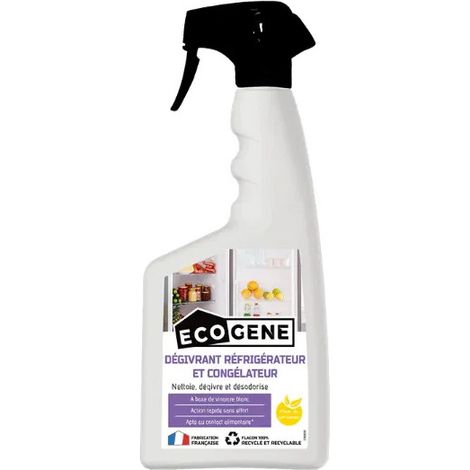 Dégivrant réfrigérateur et congélateur spray 500ml – Actifs d'origine végétale – Élimination rapide du givre – Solution pratique ECOGENE
