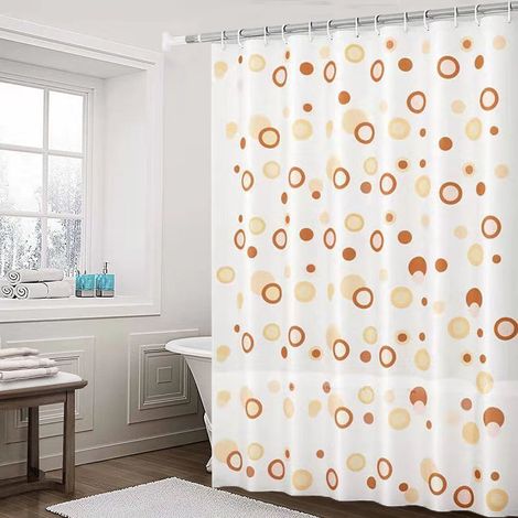 Rideau de douche en plastique imperméable marron, 80 x 180 cm (1/5)