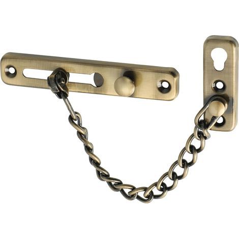 Chaîne de sécurité pour porte avec verrou antivol à ressort et pêne poussoir en bronze-AquaForge (1/5)