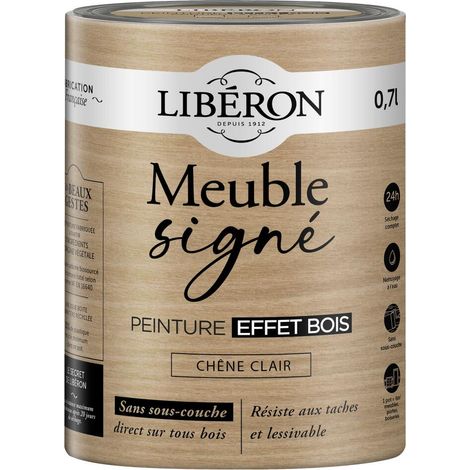 Peinture intérieur effet bois LIBERON Chêne Clair mat 700 ML (1/4)