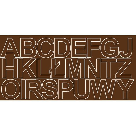 Lettres autocollantes de 7 cm, marron brillant
