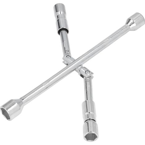 Clé à douilles 4 voies 14 pouces en acier carbone, pliable à 180° pour réparation automobile (1/5)