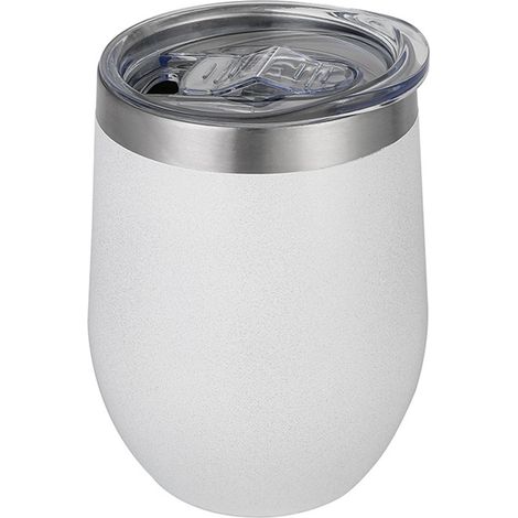 Tasse Isotherme en Acier Inoxydable 12oz, Grande Capacité 360ml, Anti-Dérapante pour Extérieur, Cadeau Idéal Mug Blanc (1/5)