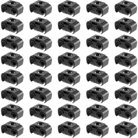 40 Pièces Attache Double Câble Tuyau Frein 4.75mm Noir Support Ligne Retenue (1/4)