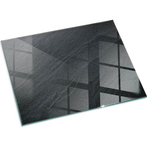 Kaminofen Glasplatte Kaminplatte Kaminglas Ofenglas gehärtetem Hitzeschutz für Kamin Bodenplatte Funkenschutzplatte Natursteinstruktur 80x60 cm