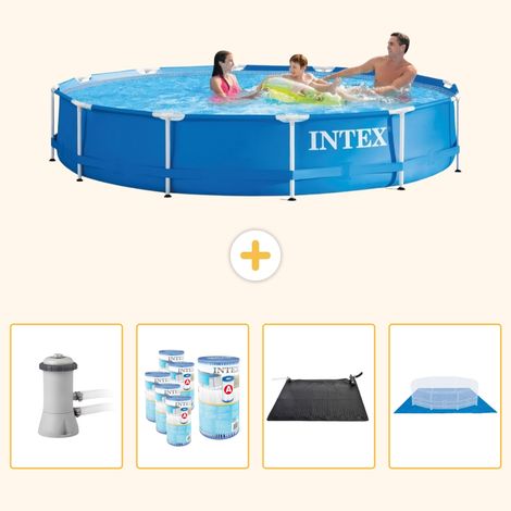 Intex Piscine Tubulaire Ronde - 366x76 cm - 5-pièces SCB91 (1/5)