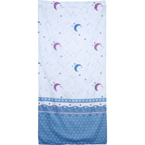 Rideau Fenêtre Impression Lune Demi-Transparent Polyester Pour Chambre À Coucher Avec Crochets Inclus (1/5)
