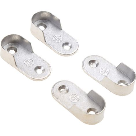 Set mit 4 ovalen Kleiderstangenhalterungen aus Aluminiumlegierung — Passende runde Kleiderstangenaufnahmen — Verstärkte Metallstangenhalterungen (1/5)