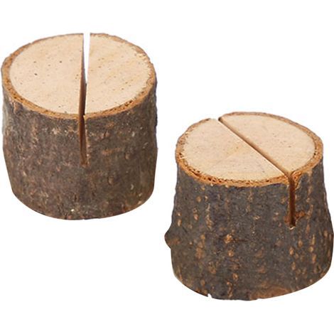 Porte-cartes en bois, 2 pièces, rustique, numéro de Table, Photo, support de notes pour fête de mariage, décoration de noël (1/5)