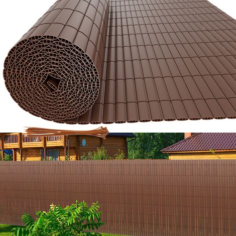 Wolketon Canne in PVC per giardino, balcone e terrazza – Frangivista e frangivento, stabile e facile da tagliare Marrone 160 x 1000cm