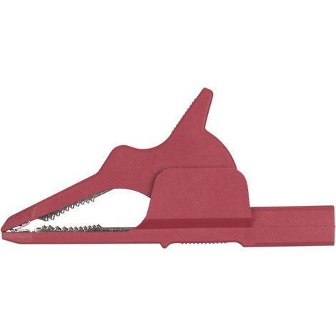 KS Tools 4,0 mm Eingangsbuchse auf Krokodilklemme schmal, rot - 150.1678