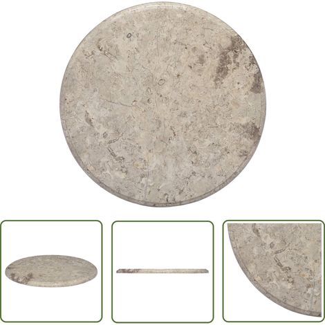 Furniture Limited - Dessus de table Gris Ø50x2,5 cm Marbre (1/5)