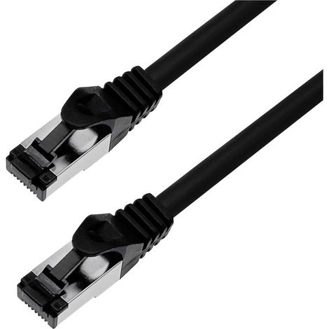 BKL Electronic 144005 RJ45 Câble réseau, câble patch CAT 8.1 S/FTP 5 m noir sans halogène 1 pc(s) Y268153