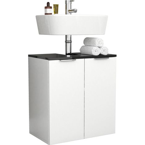 Armoire de salle de bain en bois Donali portes tournantes 60x56x34 - VCM (1/2)
