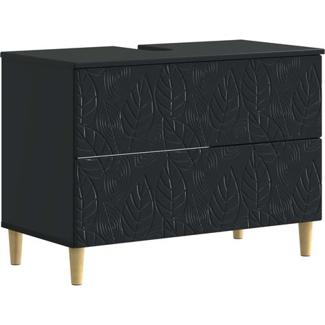 Waschbeckenschrank DELFT Schwarz 82 x 41 x 59 cm Holzwerkstoff vidaXL (1/5)