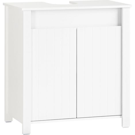 Mobile Sottolavabo Mobile Bagno Mobiletto Per Lavandino Bagno Bianco 60x34x65,5cm BZR101-W SoBuy (1/5)