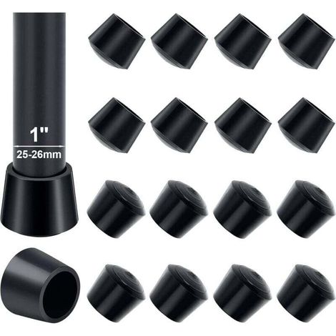 Protectores para patas de silla de 25 mm, Sopito, 16 unidades, redondos, de goma, para patas de sillas y mesas, antideslizantes, color negro-crezuo.