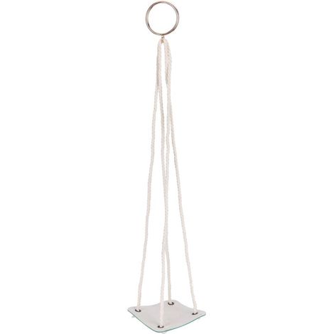 Support mural pour pots de fleurs en corde de coton avec base en cuir PU - 10cm vert (1/5)