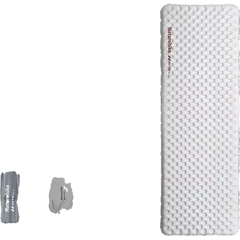 Matelas de camping gonflable, léger, portable, Carré élargi (1/2)