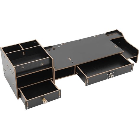 48 x 20 x 10,5 cm - Support de moniteur d'ordinateur - Le boîtier pour la nappe, le boîtier pour l'écran et les écrans sont renforcés - Design bien pensé - 6 porte-stylos ronds (1/5)