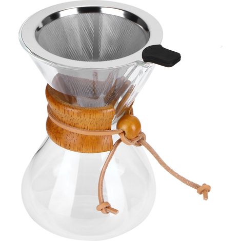 Cafetière à Filtre en Verre Résistant à Haute Température avec Filtre Inox (400 ml) (1/5)