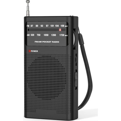 Radio transistor portable AM/FM pour la maison et l'extérieur, fonctionne avec 2 piles AA, longue portée, haut-parleur, antenne transistor, prise casque, petit cadeau idéal pour les personnes âgées - (1/5)