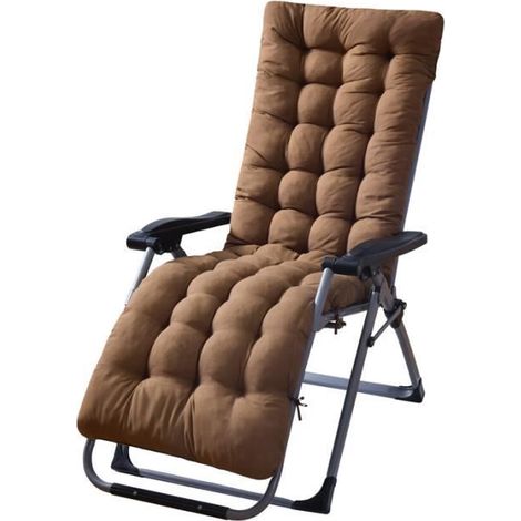 Coussin de Chaise Longue Bain de Soleil, Coussin Transat Jardin Intérieur Extérieur, 170538CM,Kaki (1/4)