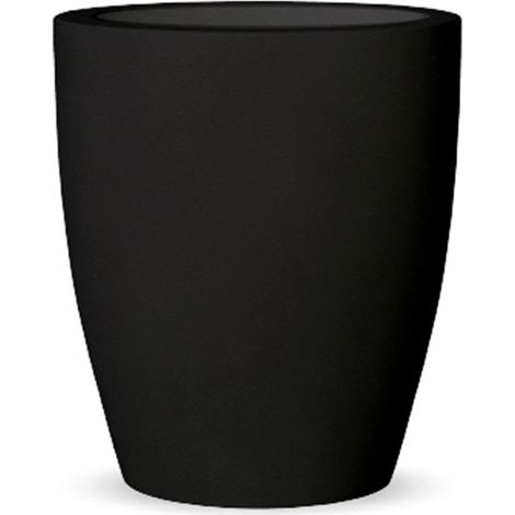 Moovere – Jardinière ronde moderne 55 cm – Polyéthylène noir – Résistante aux UV et aux températures extrêmes – Volume 68 litres