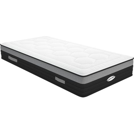 Materasso singolo a molle insacchettate e memory foam 90 x 200 cm ibrido - AMARANTE di NATUREA