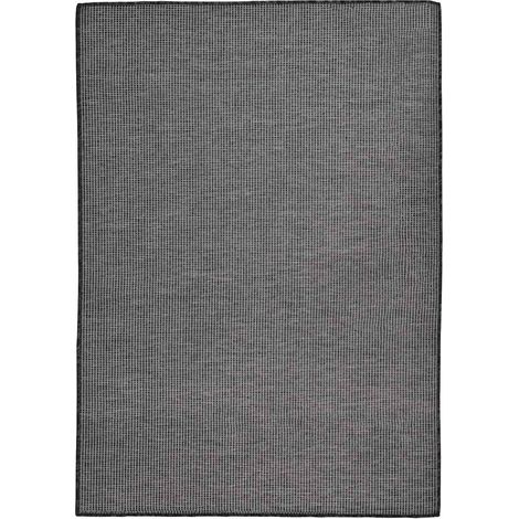 Tapis extérieur à tissage plat Terrasse Salon Cuisine - Tapis de jardin 140x200 cm Gris BV380898 - BonneVie (1/5)