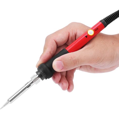 Kit de 15 fers à souder électriques rouges à température réglable pour le soudage du bois, 60 W, prise européenne 220 V (1/5)