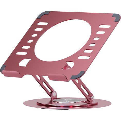 Laptopständer, faltbar und tragbar, geeignet für Laptops bis zu 17 Zoll, rosa.
