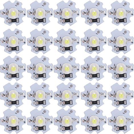 Lot 25 puces LED haute luminosité – blanc froid – phares / lampes poche (1/5)