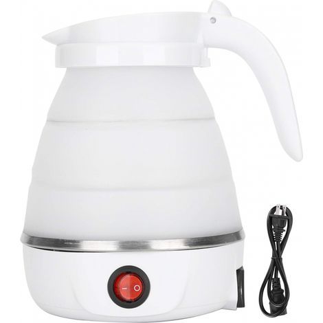 Bouilloire de voyage électrique pliable 0,6 L, mini porcelaine blanche, 1 pièce (1/4)