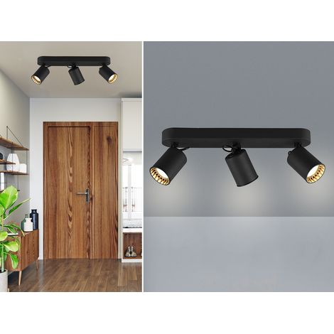 LED Deckenstrahler 3-flammig Metallschirm Schwarz, Breite 41cm (1/5)
