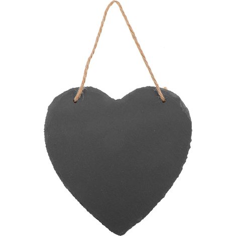 Étiquettes pour plantes en ardoise naturelle en forme de cœur avec cordelette 15 cm x (1/5)