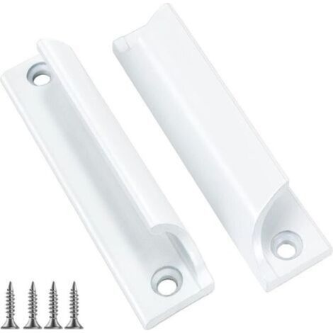 2 PièCe Poignee De Porte Exterieur- PoignéE Porte Coulissante, Invisible De Poignee De Meuble IntéRieure, Entraxe 90mm (blanc) (1/4)
