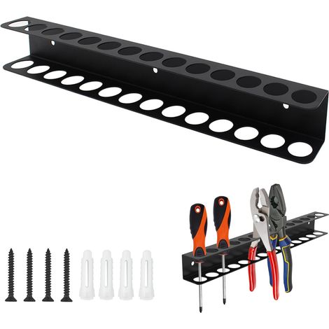 Pour Tournevis, Support de Rangement Mural pour Tournevis, Pinces, Support Mural Pour Outils 14 Trous, Organisateur Pour Pinces et Clés,Pour Garage, Atelier, Maisons et Abris de Jardin (1/5)