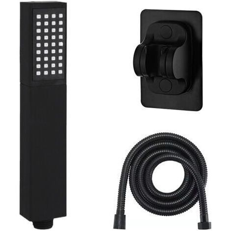 Pommeau de douche haute pression avec flexible 1,5m en laiton et ABS, buse en silicone anti-calcaire (1/5)